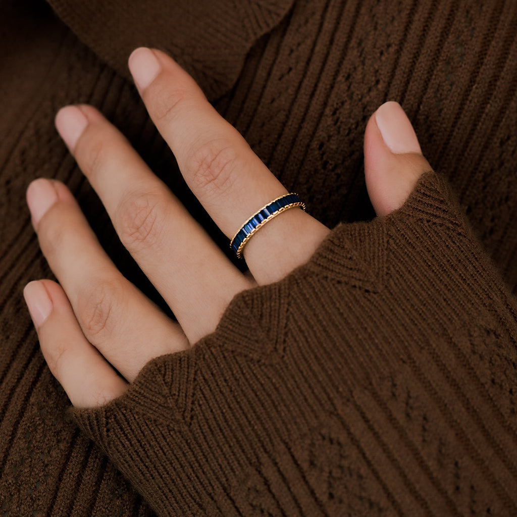 Baguette Birthstone Eternity Band