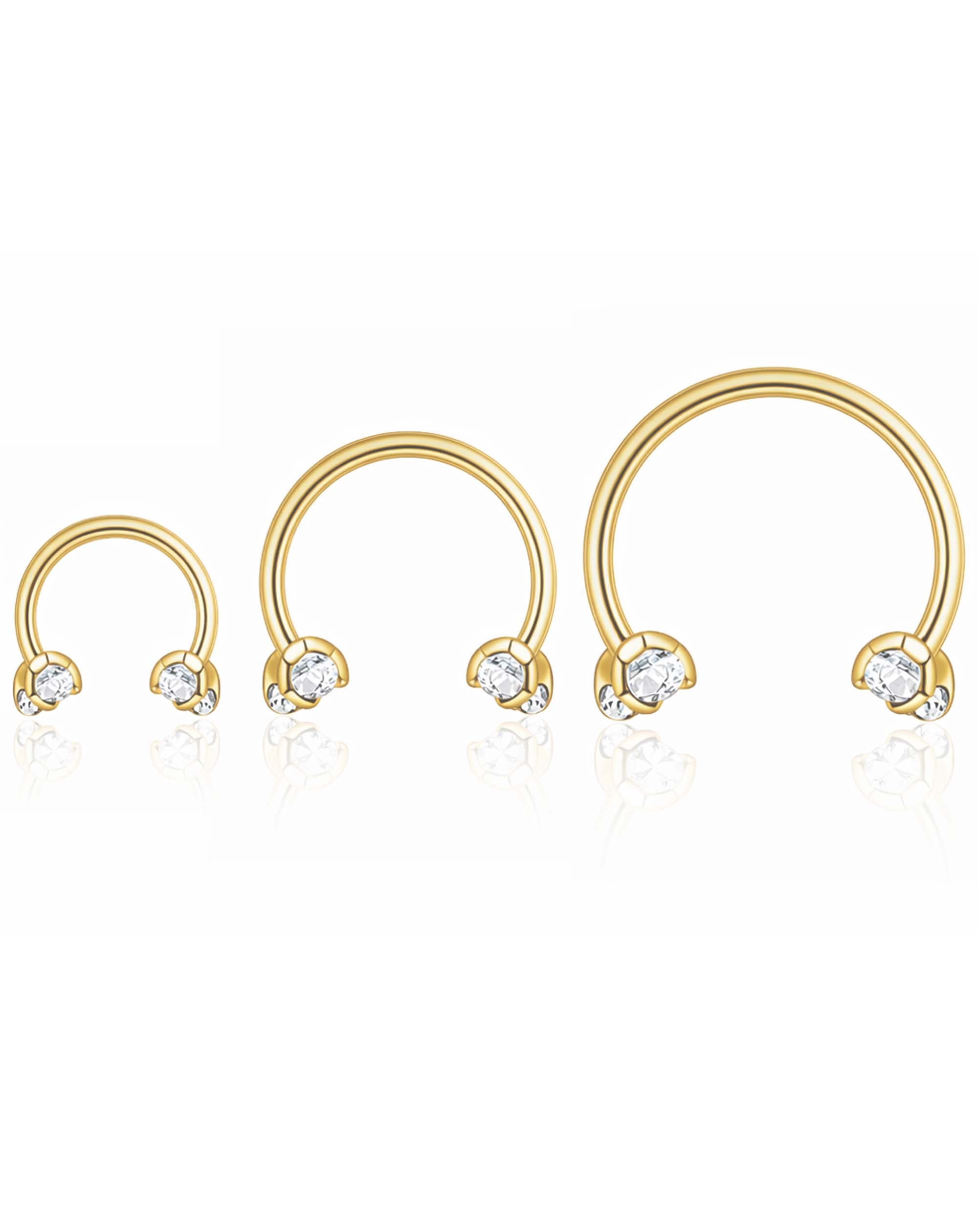 Sparkle Horseshoe Hoop Ring