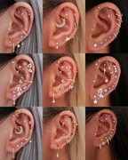Absolute Hidden Helix Flat Back Stud Earring