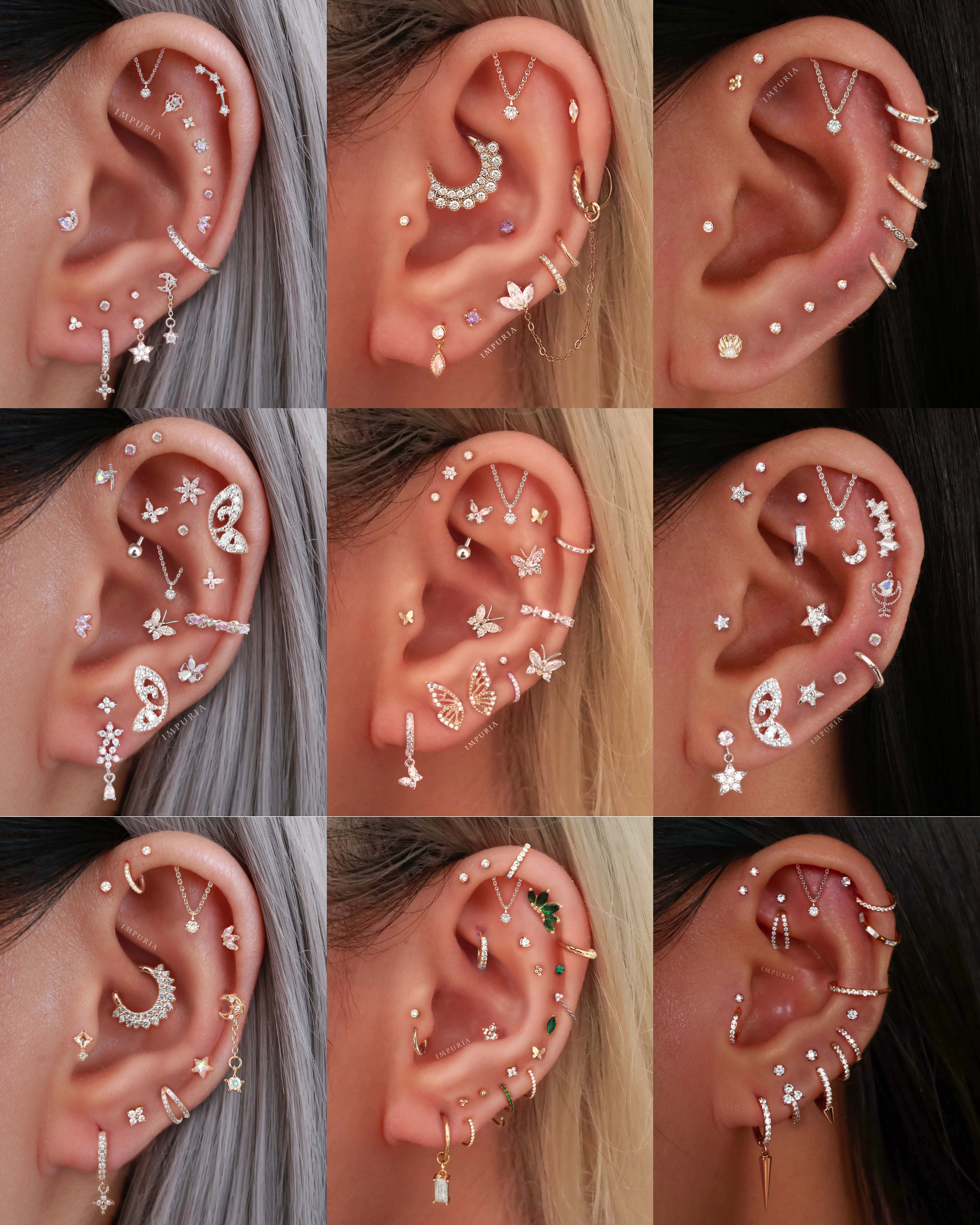 Absolute Hidden Helix Flat Back Stud Earring