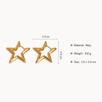 Hollow Star Hoop Earrings for Women | Glow Drop Jewelry