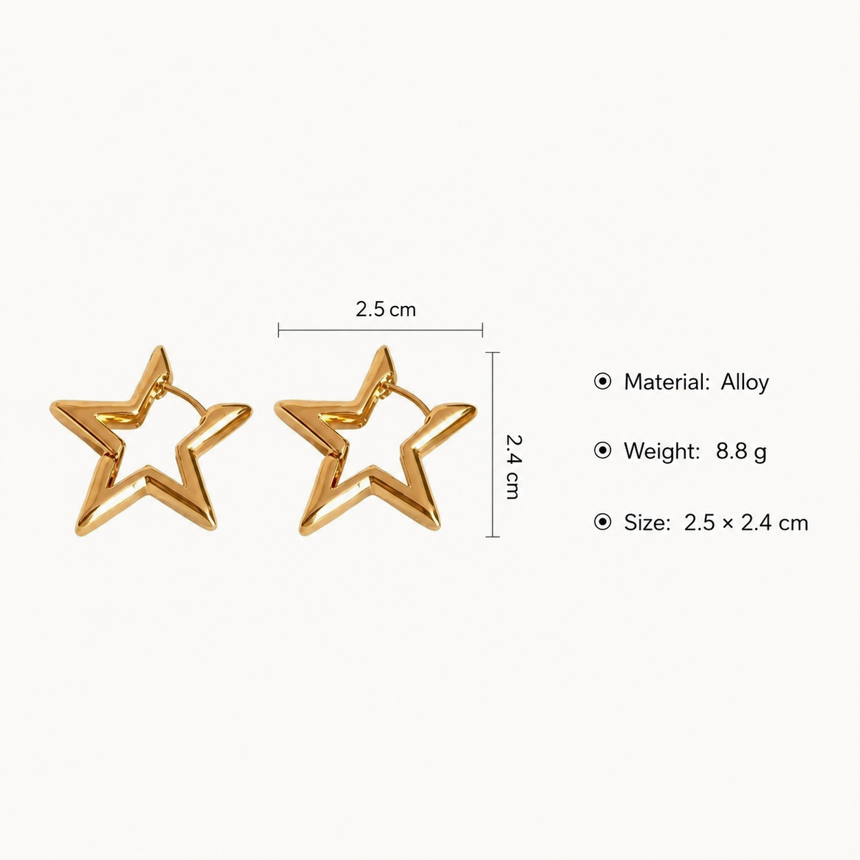 Hollow Star Hoop Earrings for Women | Glow Drop Jewelry