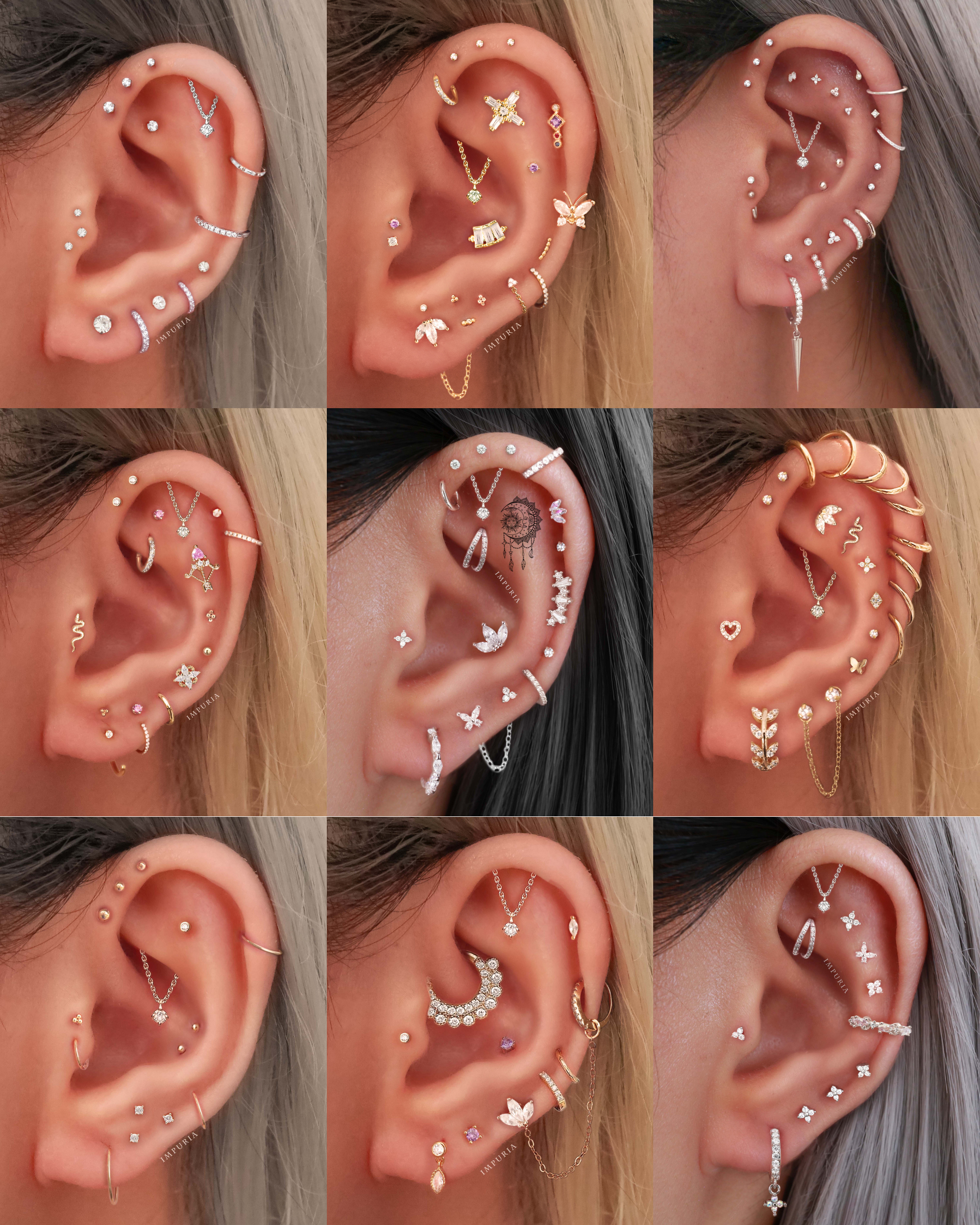 Absolute Hidden Helix Flat Back Stud Earring