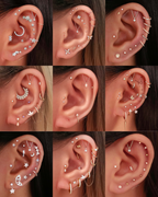 Absolute Hidden Helix Flat Back Stud Earring