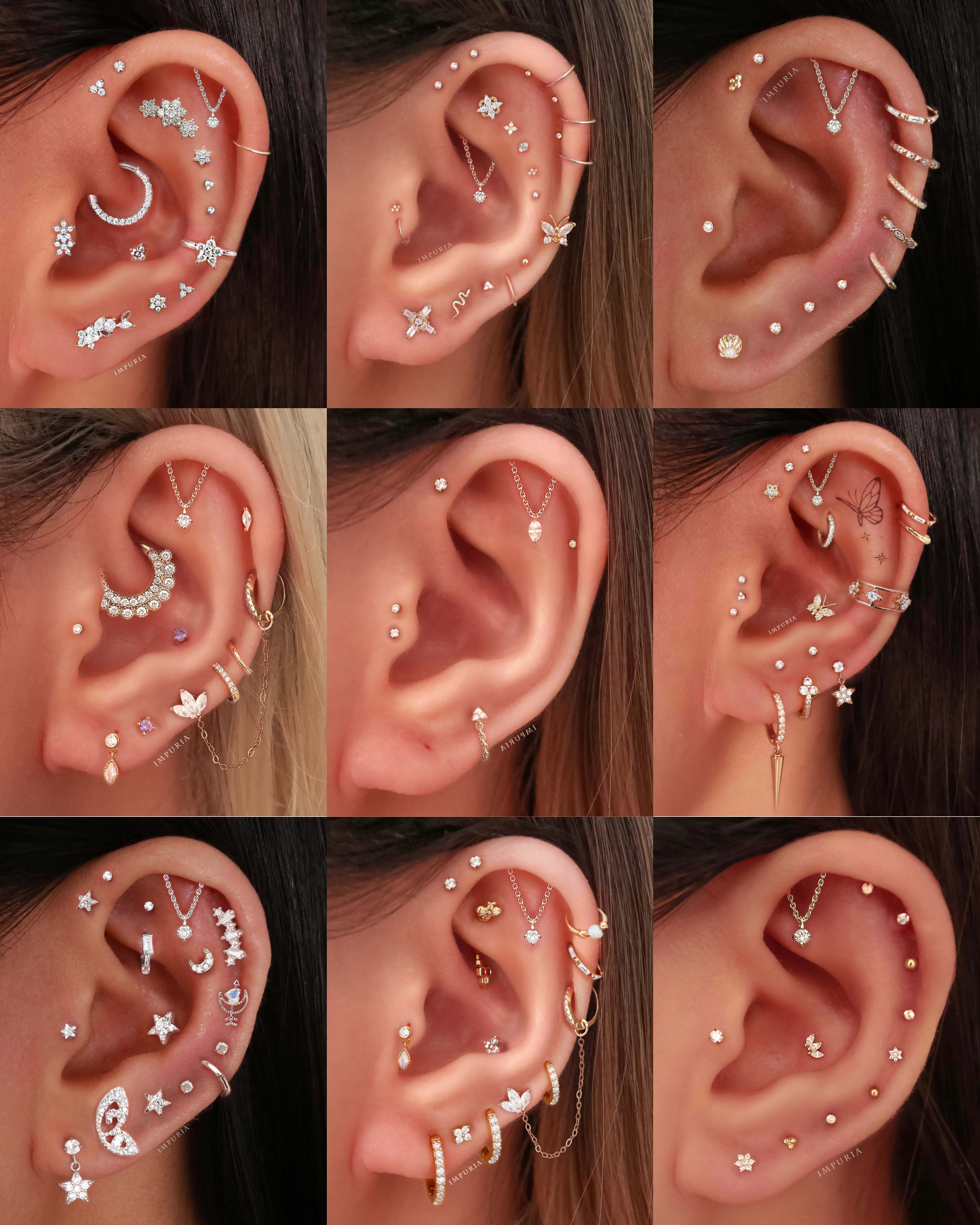Absolute Hidden Helix Flat Back Stud Earring