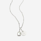 Baguette Birthstone & Initial Necklace
