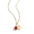 Baguette Birthstone & Initial Necklace