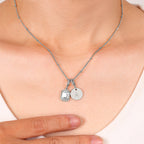 Baguette Birthstone & Initial Necklace