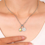 Baguette Birthstone & Initial Necklace