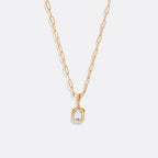 Baguette Birthstone Necklace