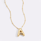 Balloon Initial Necklace with Satellite Chain