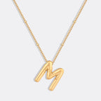 Balloon Initial Necklace with Satellite Chain
