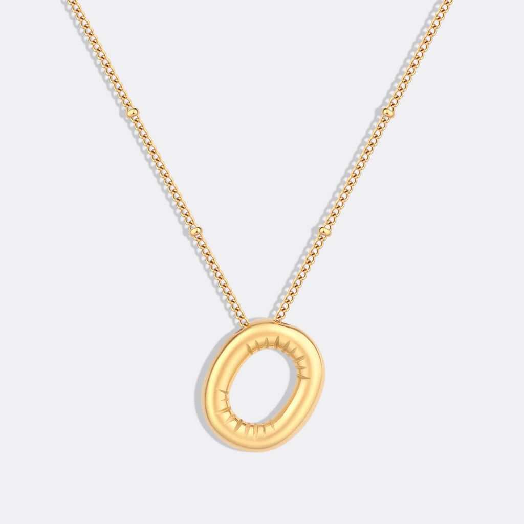 Balloon Initial Necklace with Satellite Chain