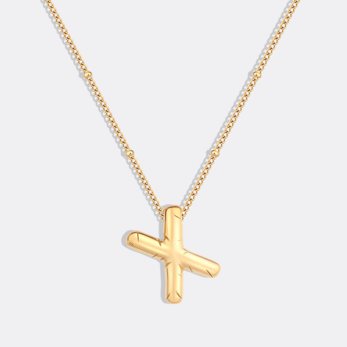Balloon Initial Necklace with Satellite Chain