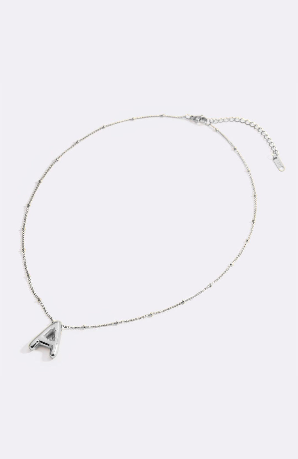 Balloon Initial Necklace with Satellite Chain