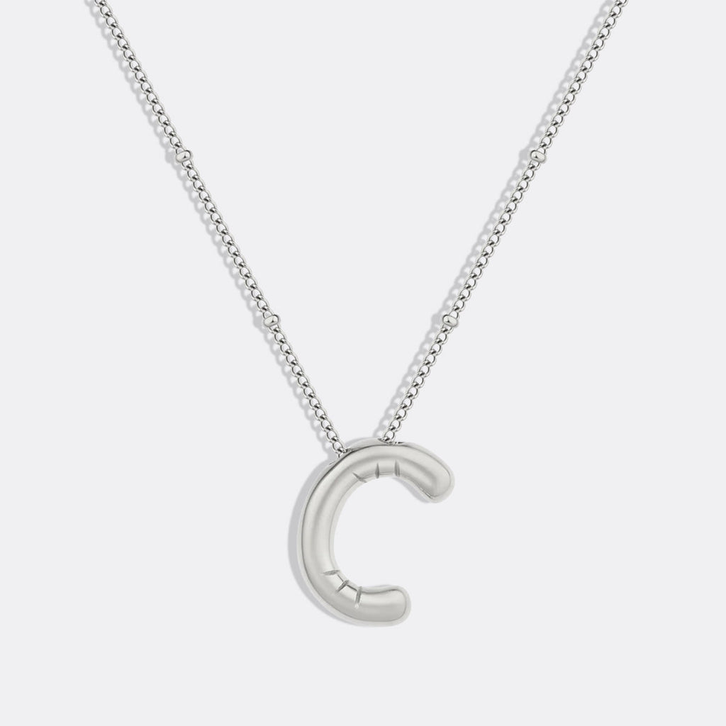 Balloon Initial Necklace with Satellite Chain