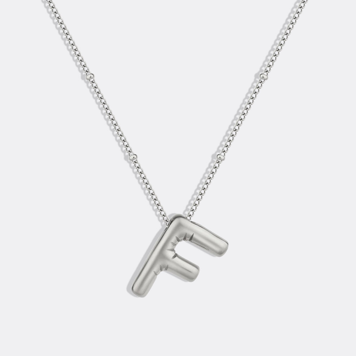 Balloon Initial Necklace with Satellite Chain