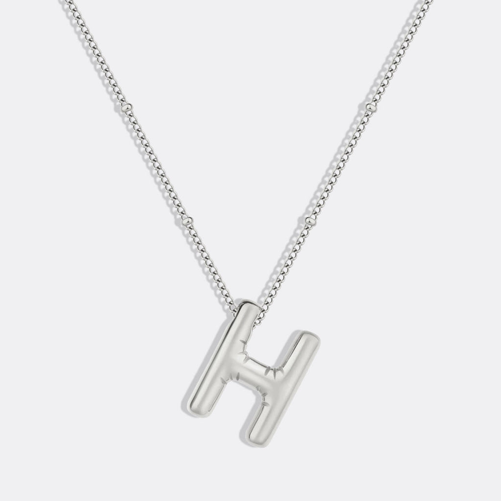 Balloon Initial Necklace with Satellite Chain