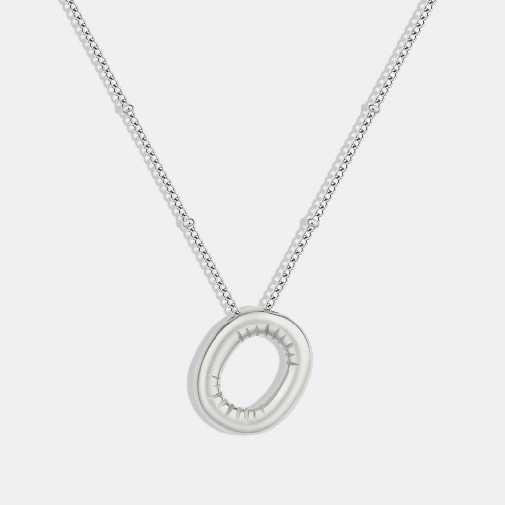 Balloon Initial Necklace with Satellite Chain