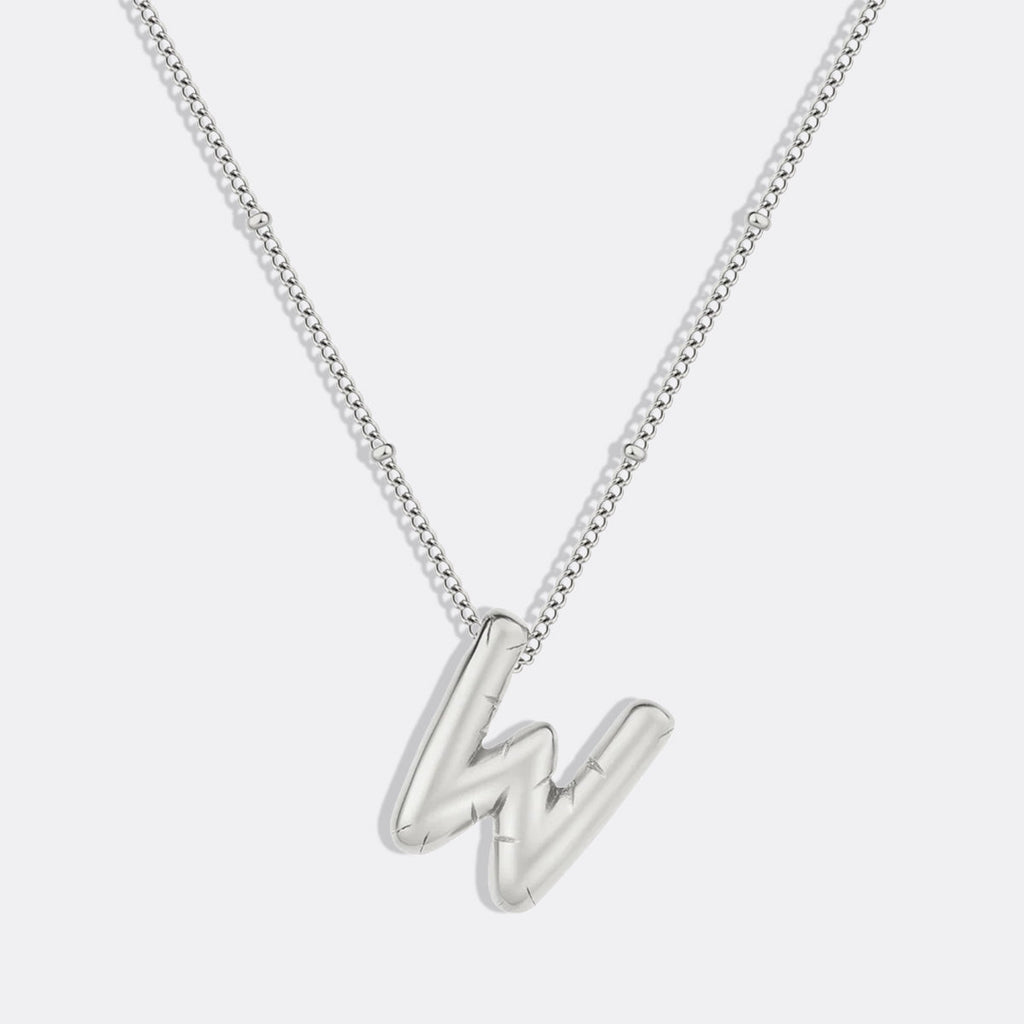 Balloon Initial Necklace with Satellite Chain
