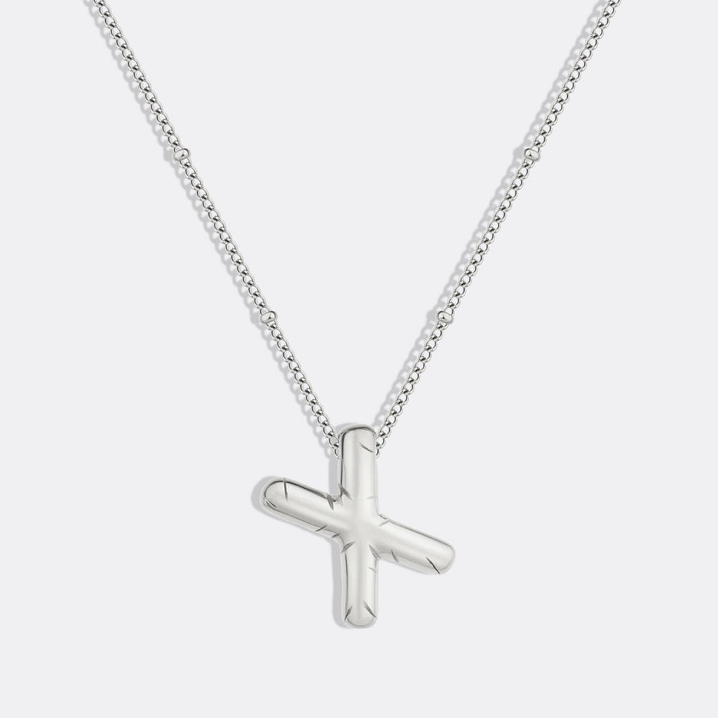 Balloon Initial Necklace with Satellite Chain