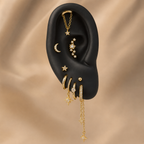 Milky Way – Gold-Tone Zircon Celestial Ear Stack, 9-Piece Set