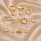 Milky Way – Gold-Tone Zircon Celestial Ear Stack, 9-Piece Set