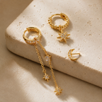 Milky Way – Gold-Tone Zircon Celestial Ear Stack, 9-Piece Set