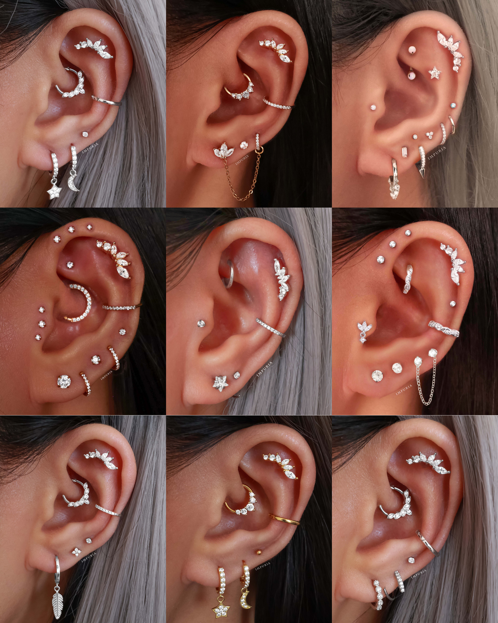 Dynasty Cluster Flat Back Stud Earring