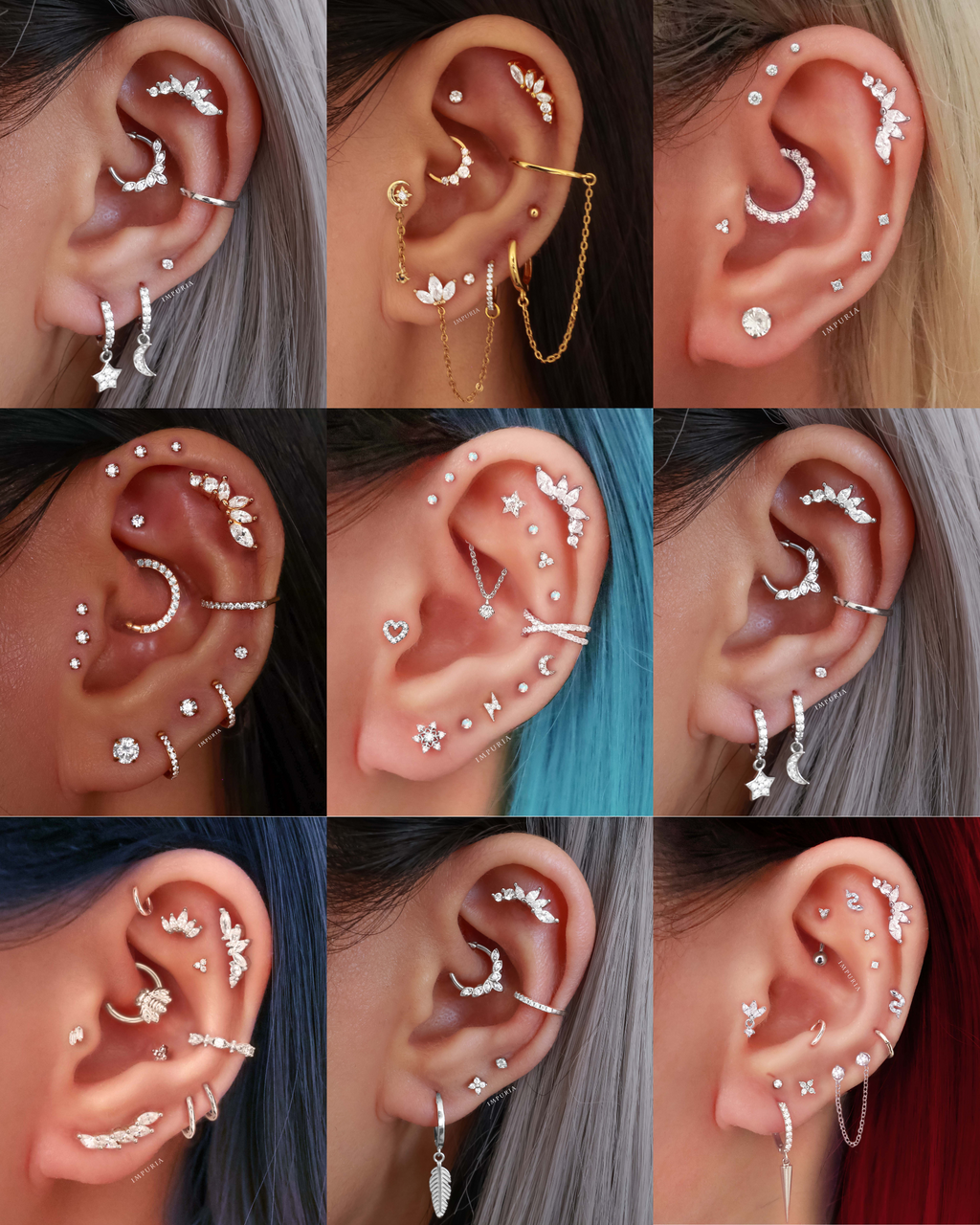 Dynasty Cluster Flat Back Stud Earring
