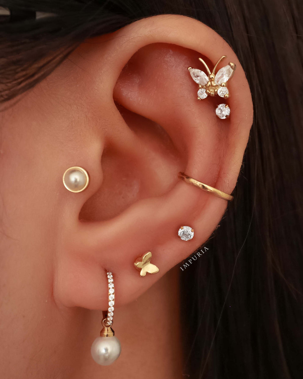 Grace Butterfly Ear Piercing Stud