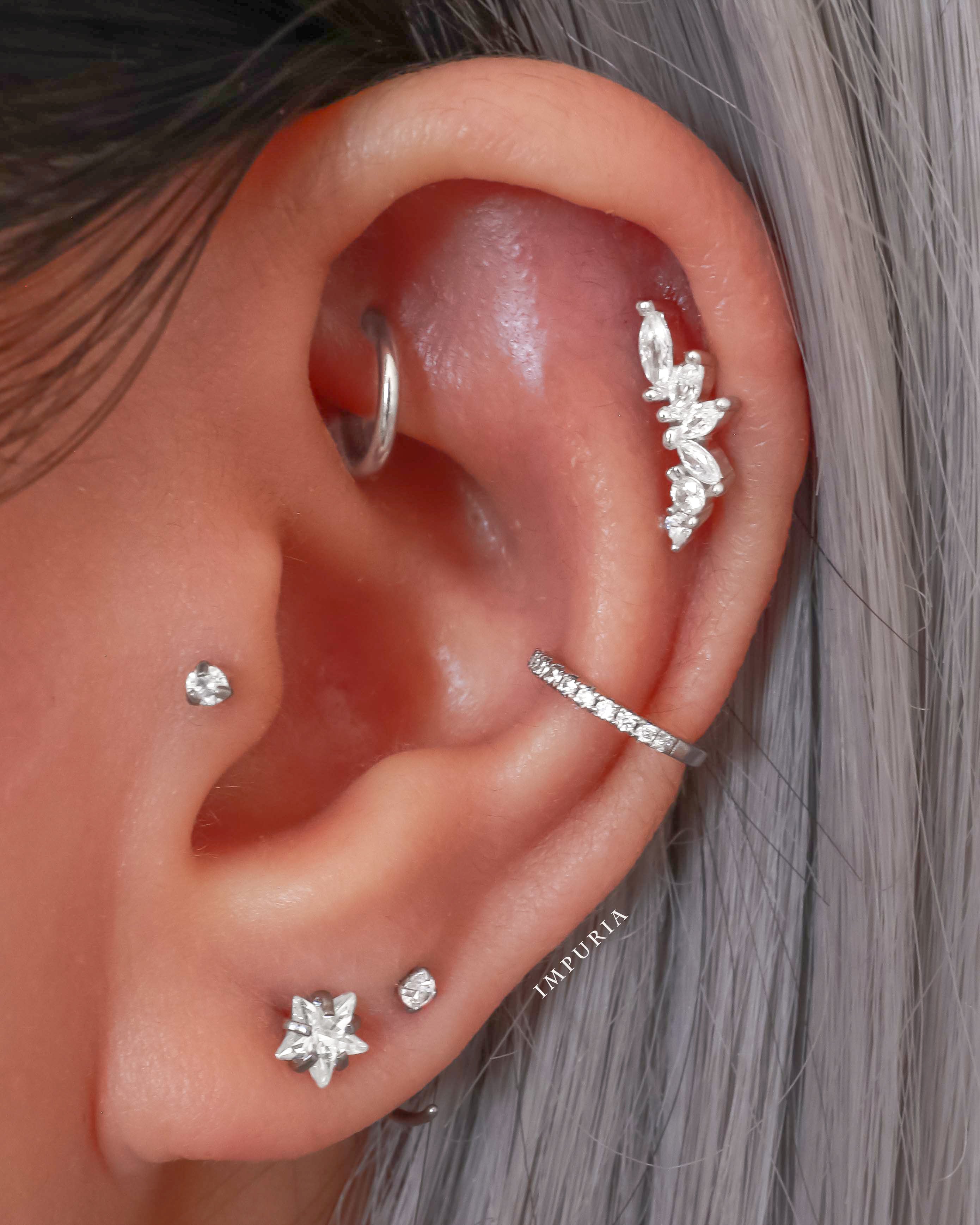 Dynasty Cluster Flat Back Stud Earring