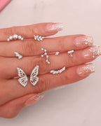Flutter Butterfly Wings Double Stud Earrings