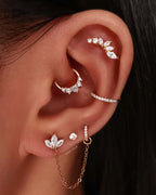 Dynasty Cluster Flat Back Stud Earring