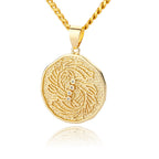 Astrological Sign Coin Pendant Necklace