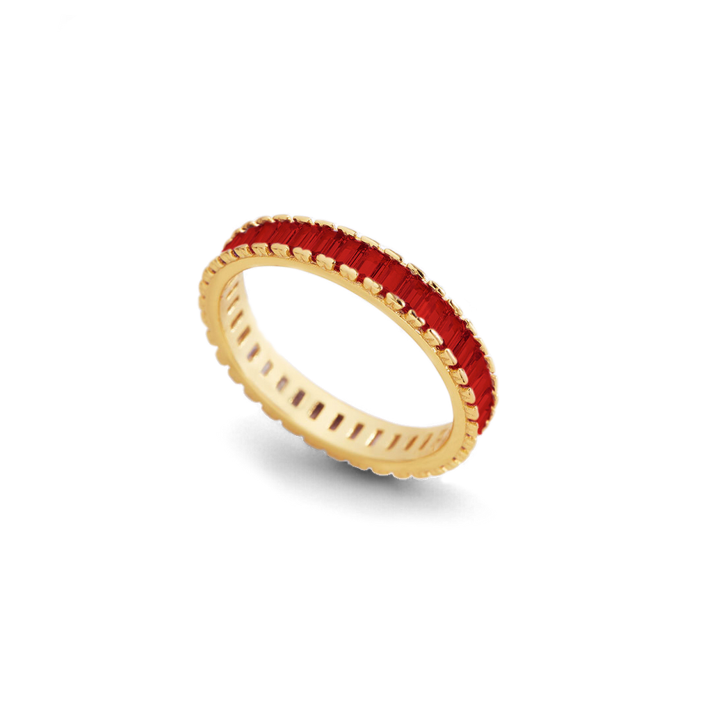 Baguette Birthstone Eternity Band