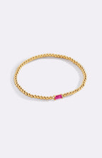 Gold Beaded Birthstone Bracelet