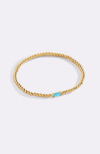 Gold Beaded Birthstone Bracelet