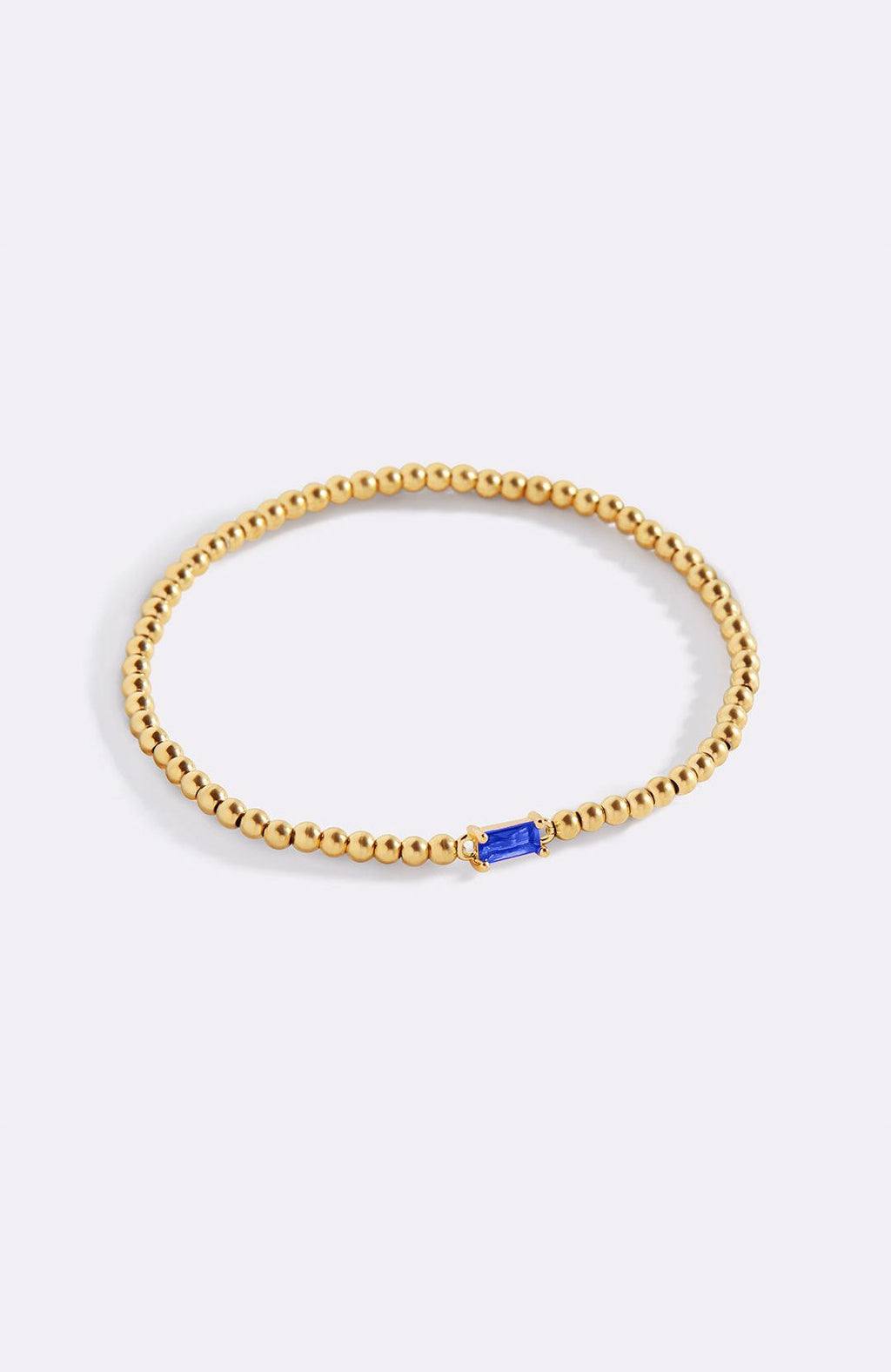Gold Beaded Birthstone Bracelet