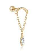 Absolute Hidden Helix Flat Back Stud Earring