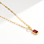 Baguette Birthstone Necklace