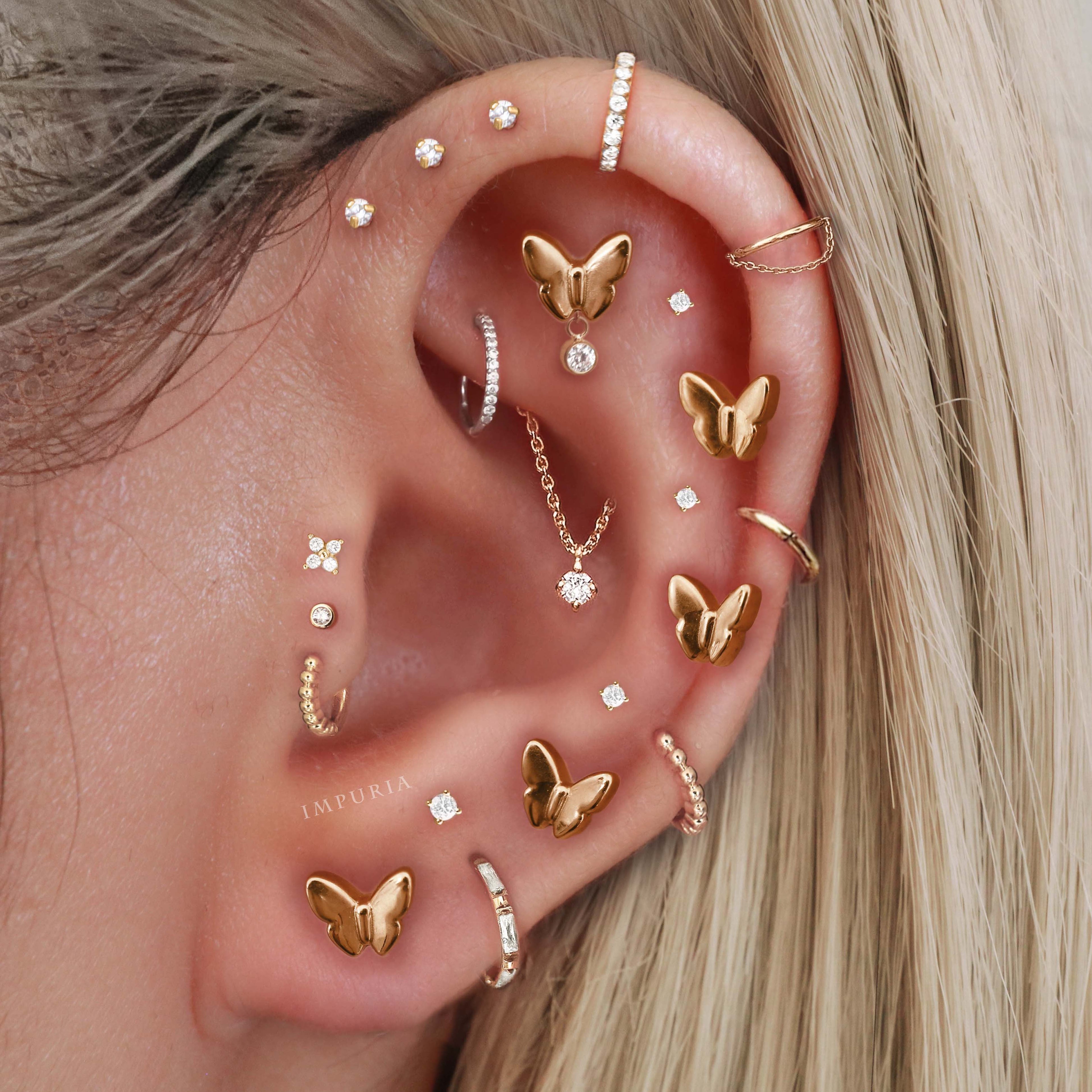 Absolute Hidden Helix Flat Back Stud Earring
