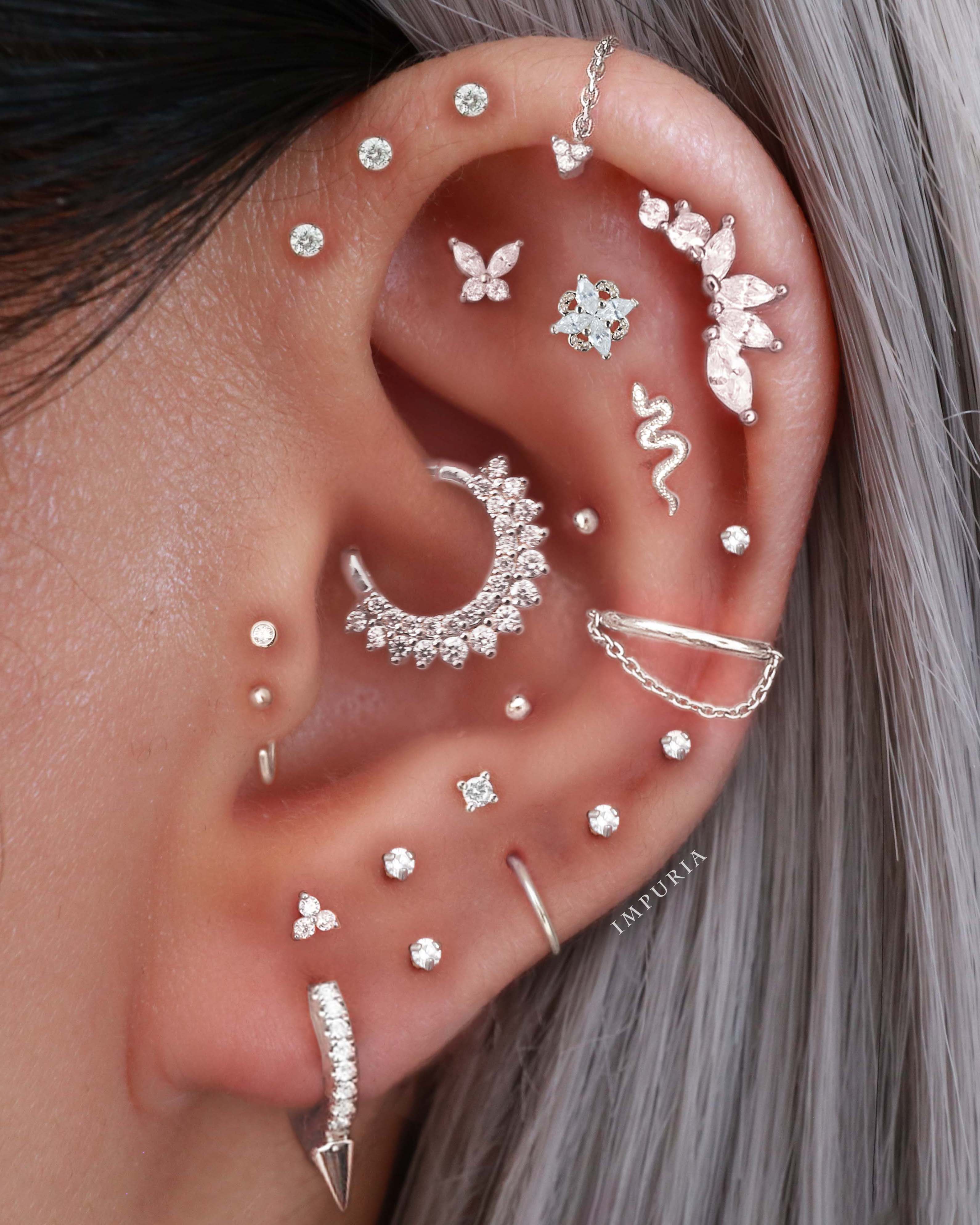 Dynasty Cluster Flat Back Stud Earring