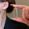 Crystal Cross Hoop Earrings for Women | Glow Drop Jewelry