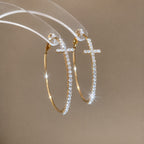 Crystal Cross Hoop Earrings for Women | Glow Drop Jewelry