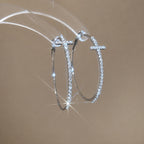 Crystal Cross Hoop Earrings for Women | Glow Drop Jewelry