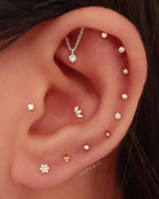 Absolute Hidden Helix Flat Back Stud Earring