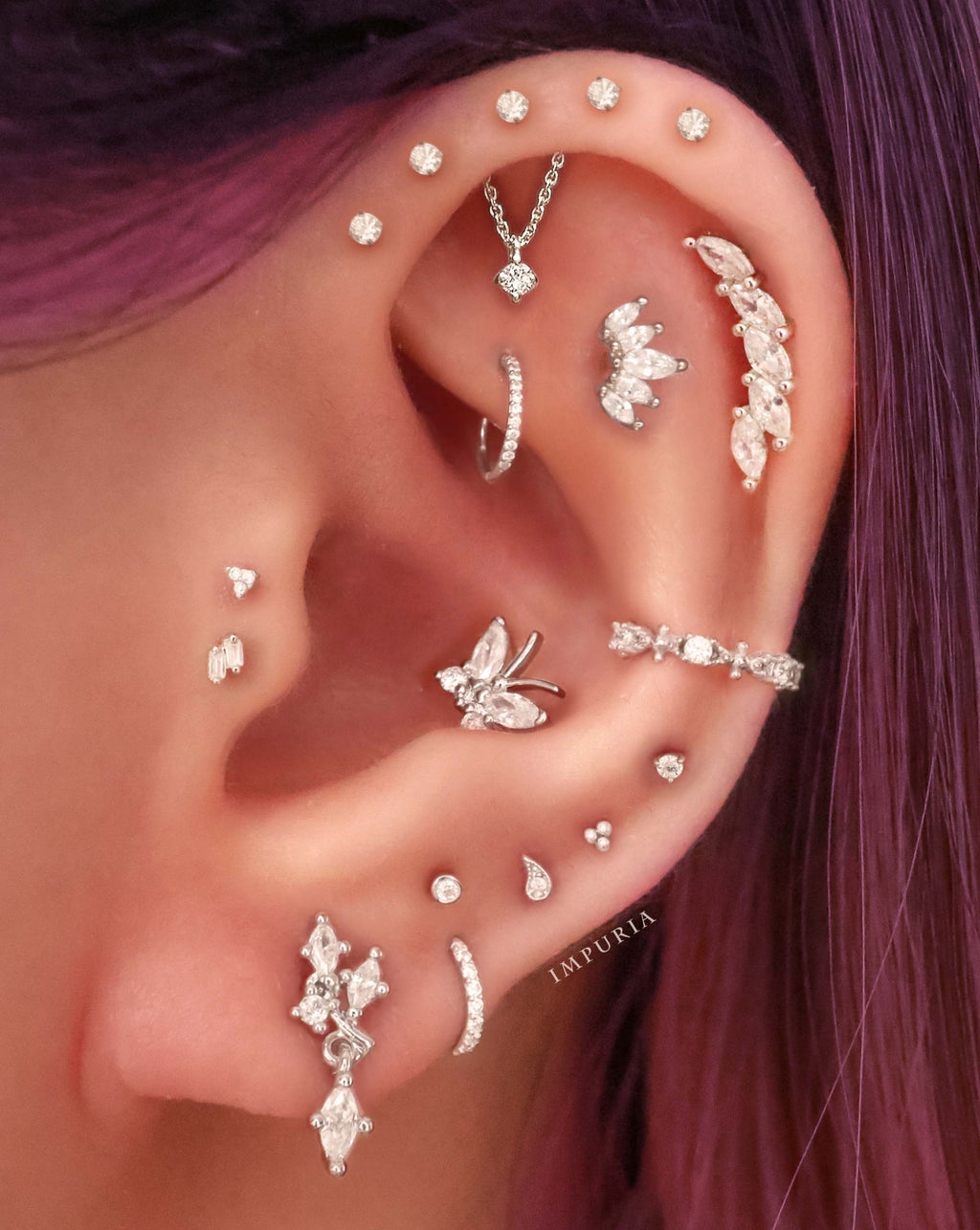 Absolute Hidden Helix Flat Back Stud Earring