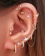 Absolute Hidden Helix Flat Back Stud Earring