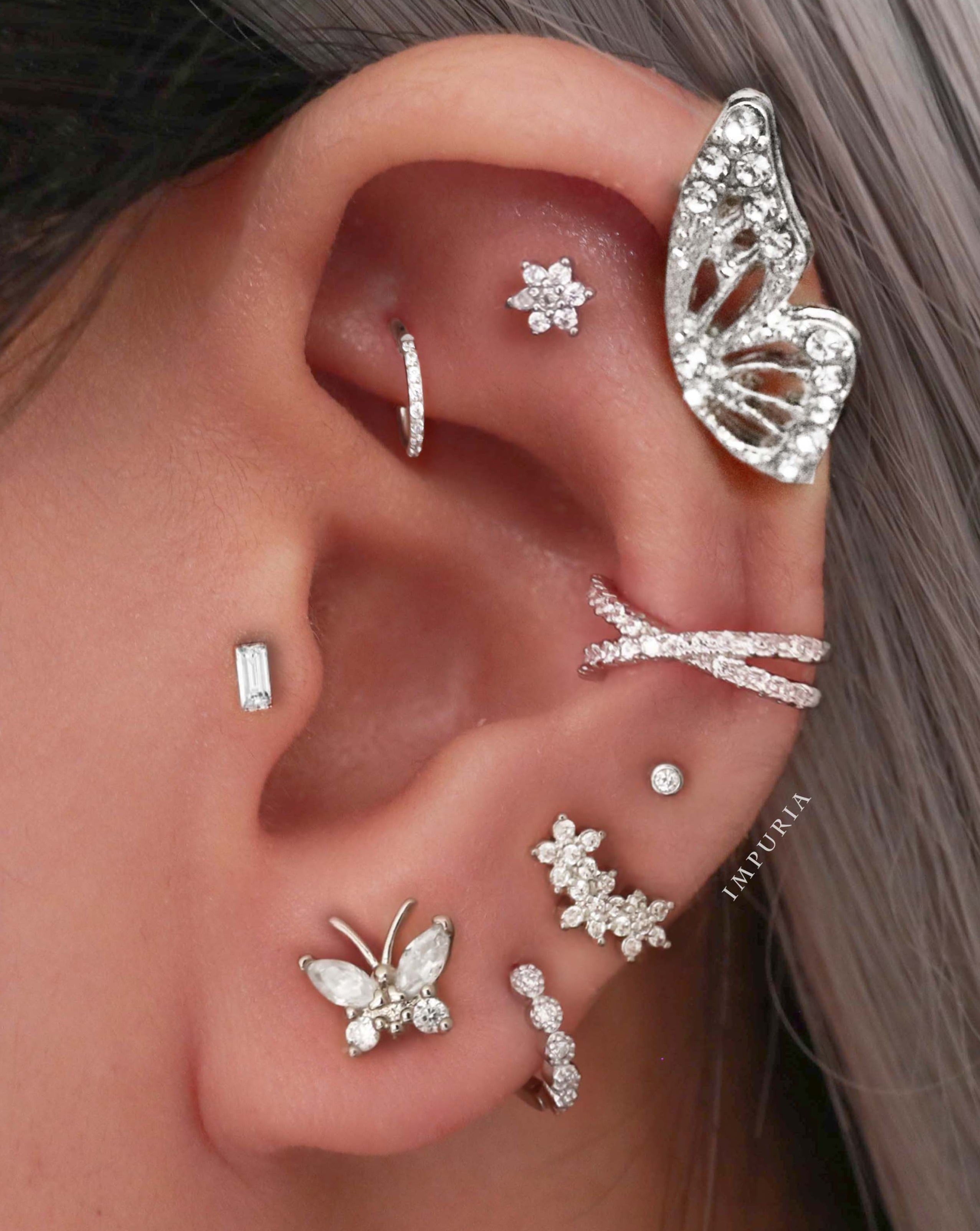 Flutter Butterfly Wings Double Stud Earrings